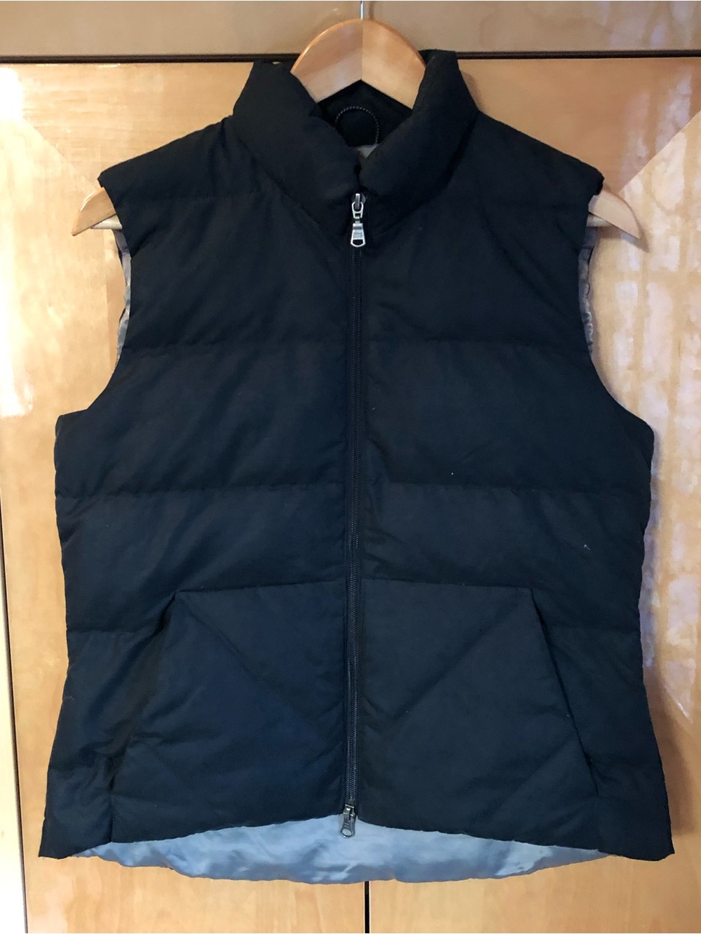 VTG Eddie Bauer Goose Down Black Puffer Vest Size Small Womens